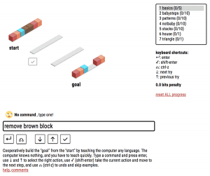 Percy Liang shrdlurn interactive language game